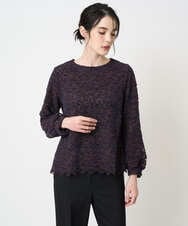 PJBCD03420 CHRISTIAN AUJARD Lサイズ(クリスチャン・オジャール Lサイズ) 【大きいサイズ】フラワーモールレースブラウス ネイビー系