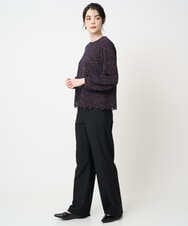 PJBCD03420 CHRISTIAN AUJARD Lサイズ(クリスチャン・オジャール Lサイズ) 【大きいサイズ】フラワーモールレースブラウス ネイビー系