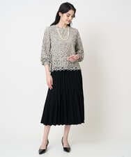 PJBCD03420 CHRISTIAN AUJARD Lサイズ(クリスチャン・オジャール Lサイズ) 【大きいサイズ】フラワーモールレースブラウス アイボリー系