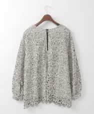 PJBCD03420 CHRISTIAN AUJARD Lサイズ(クリスチャン・オジャール Lサイズ) 【大きいサイズ】フラワーモールレースブラウス アイボリー系