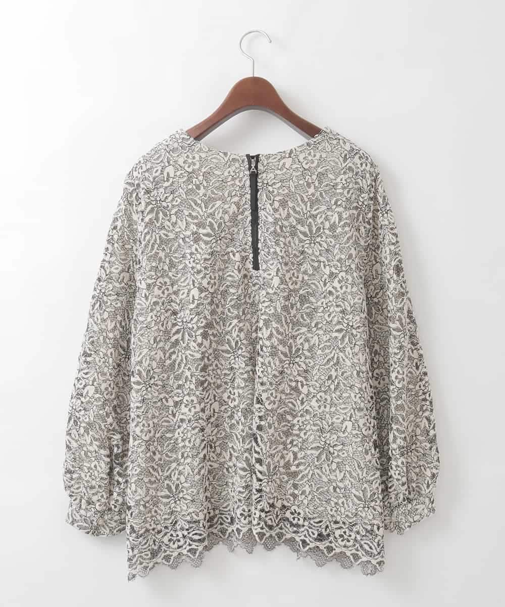 PJBCD03420 CHRISTIAN AUJARD Lサイズ(クリスチャン・オジャール Lサイズ) 【大きいサイズ】フラワーモールレースブラウス アイボリー系