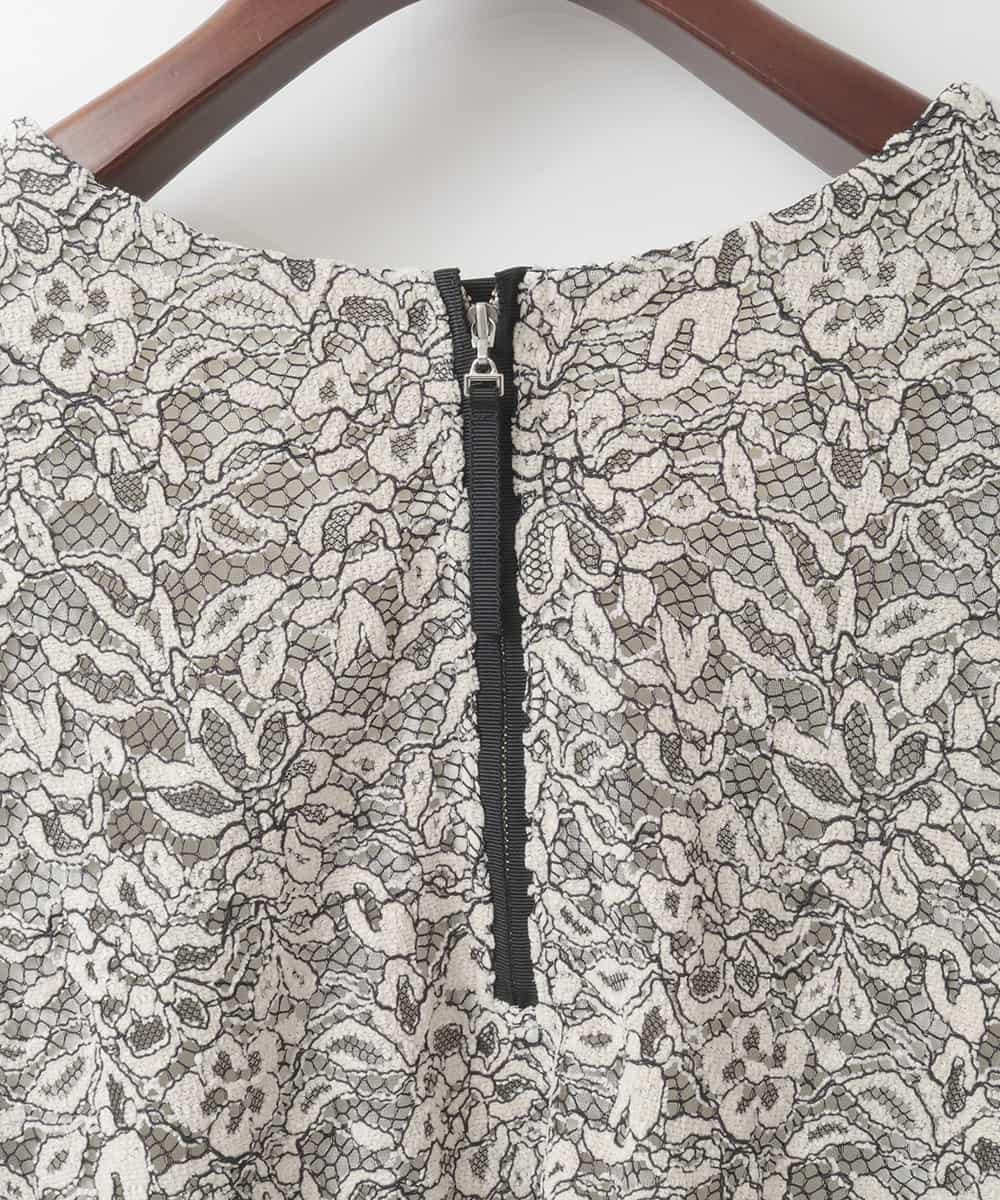 PJBCD03420 CHRISTIAN AUJARD Lサイズ(クリスチャン・オジャール Lサイズ) 【大きいサイズ】フラワーモールレースブラウス アイボリー系