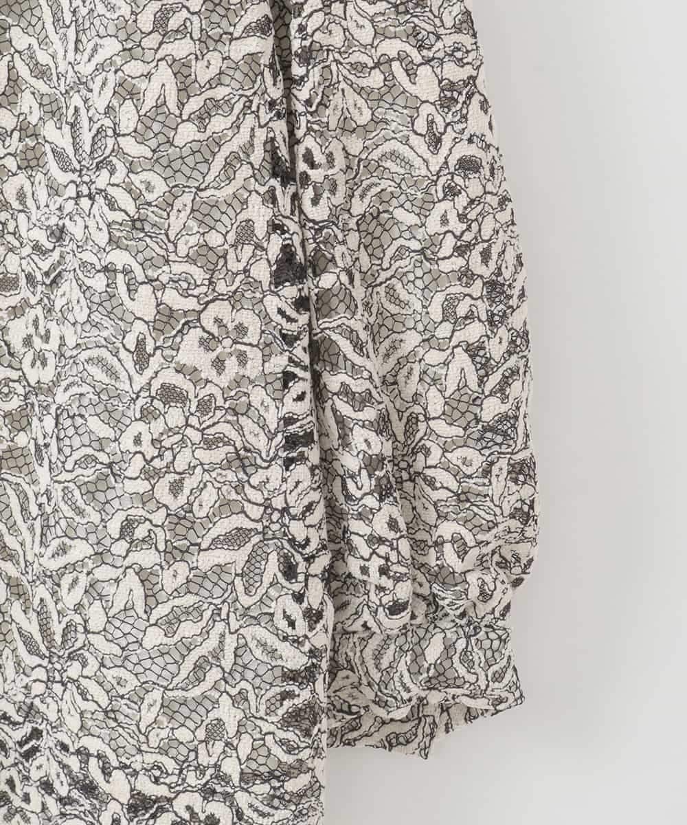 PJBCD03420 CHRISTIAN AUJARD Lサイズ(クリスチャン・オジャール Lサイズ) 【大きいサイズ】フラワーモールレースブラウス アイボリー系