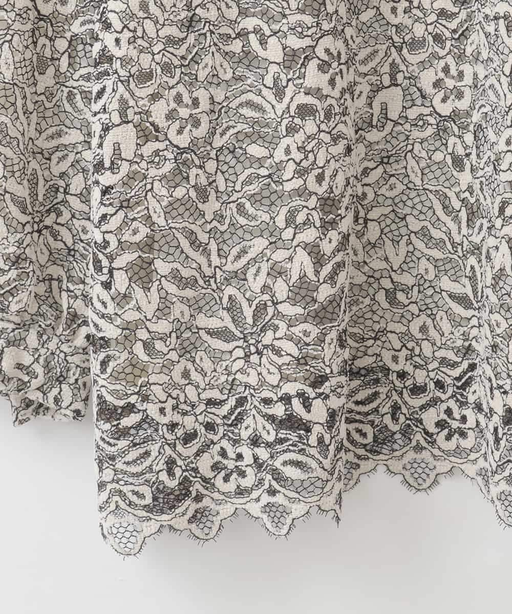 PJBCD03420 CHRISTIAN AUJARD Lサイズ(クリスチャン・オジャール Lサイズ) 【大きいサイズ】フラワーモールレースブラウス アイボリー系