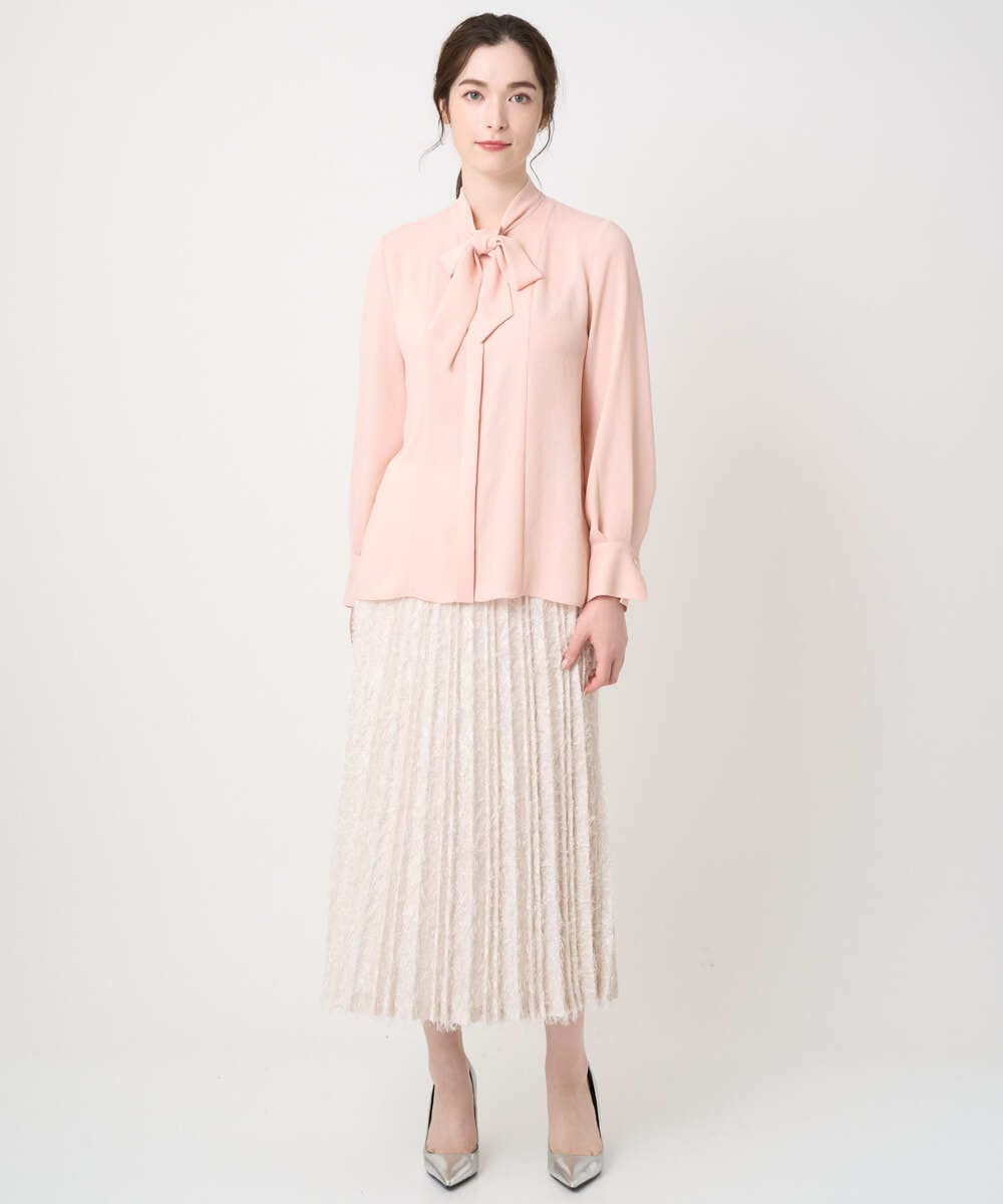 PJBEA23390 CHRISTIAN AUJARD Lサイズ(クリスチャン・オジャール Lサイズ) 【大きいサイズ】長袖ボウタイブラウス ピンク