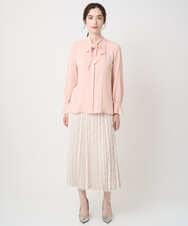 PJBEA23390 CHRISTIAN AUJARD Lサイズ(クリスチャン・オジャール Lサイズ) 【大きいサイズ】長袖ボウタイブラウス ピンク