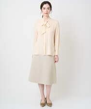 PJBEA23390 CHRISTIAN AUJARD Lサイズ(クリスチャン・オジャール Lサイズ) 【大きいサイズ】長袖ボウタイブラウス アイボリー