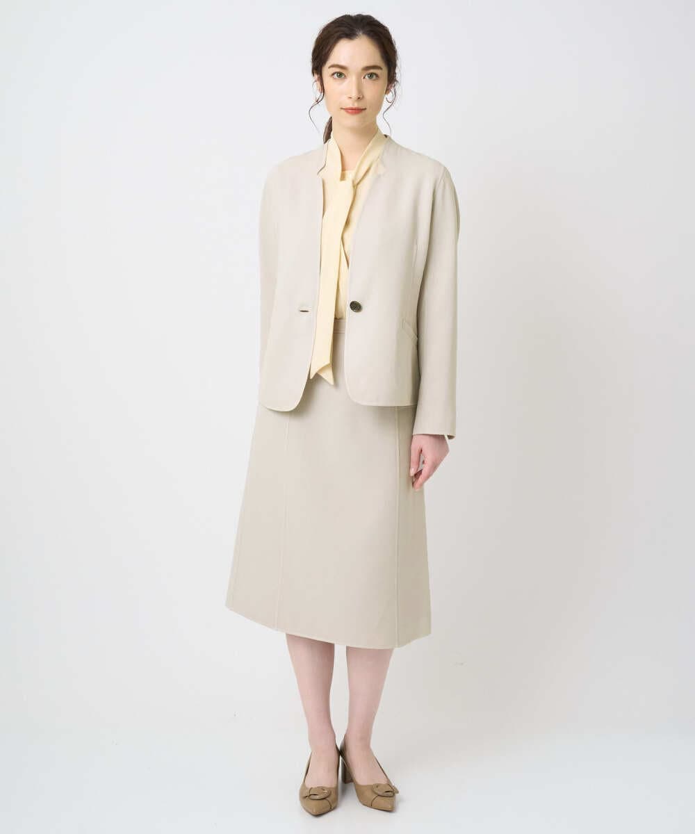 PJBEA23390 CHRISTIAN AUJARD Lサイズ(クリスチャン・オジャール Lサイズ) 【大きいサイズ】長袖ボウタイブラウス アイボリー