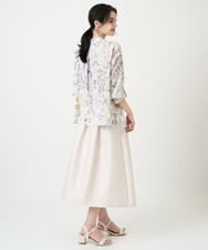 PJBEE19520 CHRISTIAN AUJARD Lサイズ(クリスチャン・オジャール Lサイズ) 【大きいサイズ】ボタニカルフラワーブラウス ホワイト×ピンク系