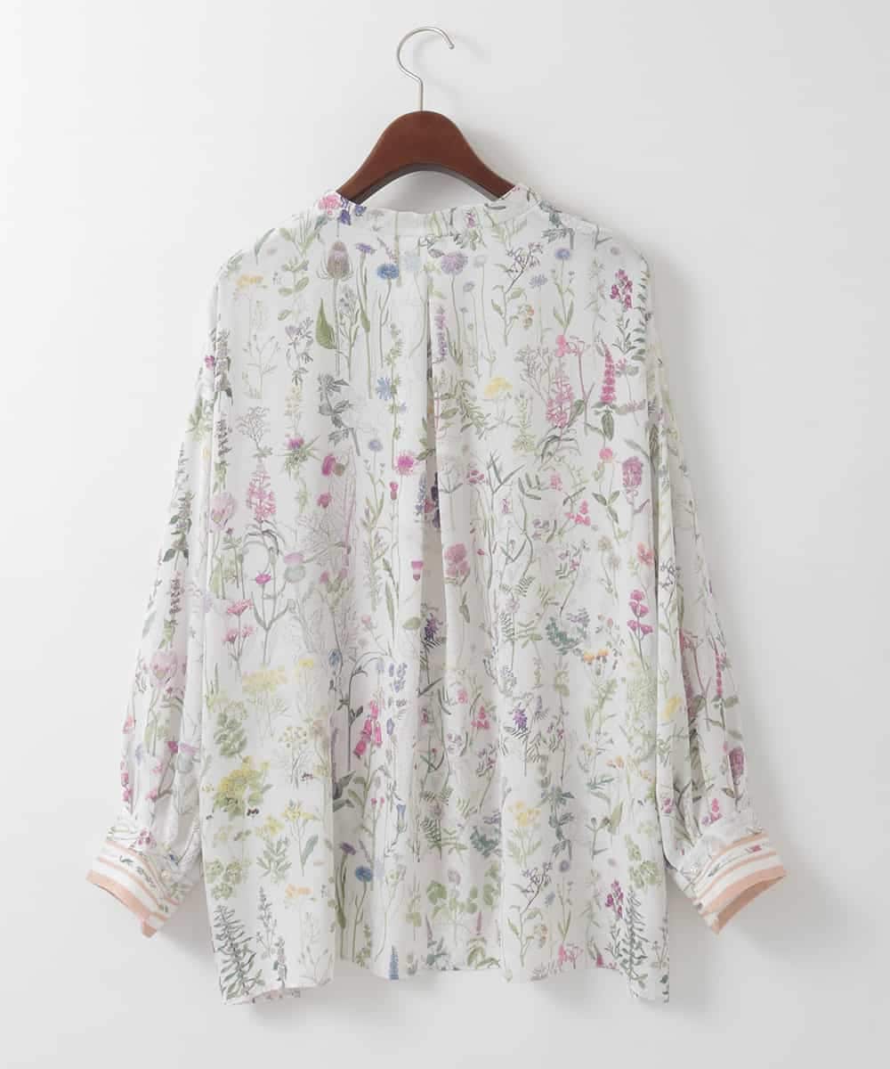 PJBEE19520 CHRISTIAN AUJARD Lサイズ(クリスチャン・オジャール Lサイズ) 【大きいサイズ】ボタニカルフラワーブラウス ホワイト×ピンク系