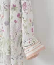 PJBEE19520 CHRISTIAN AUJARD Lサイズ(クリスチャン・オジャール Lサイズ) 【大きいサイズ】ボタニカルフラワーブラウス ホワイト×ピンク系