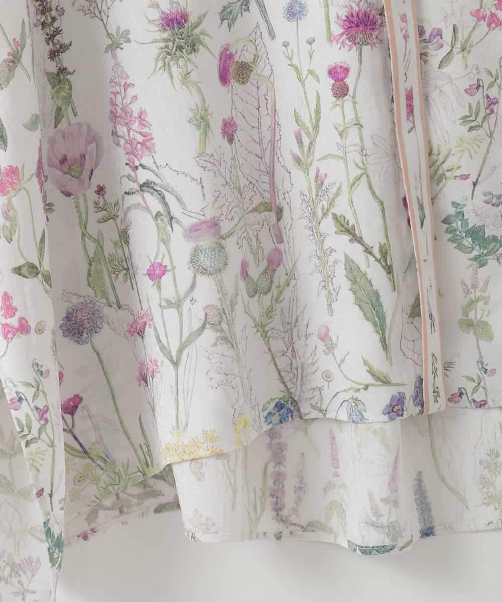 PJBEE19520 CHRISTIAN AUJARD Lサイズ(クリスチャン・オジャール Lサイズ) 【大きいサイズ】ボタニカルフラワーブラウス ホワイト×ピンク系