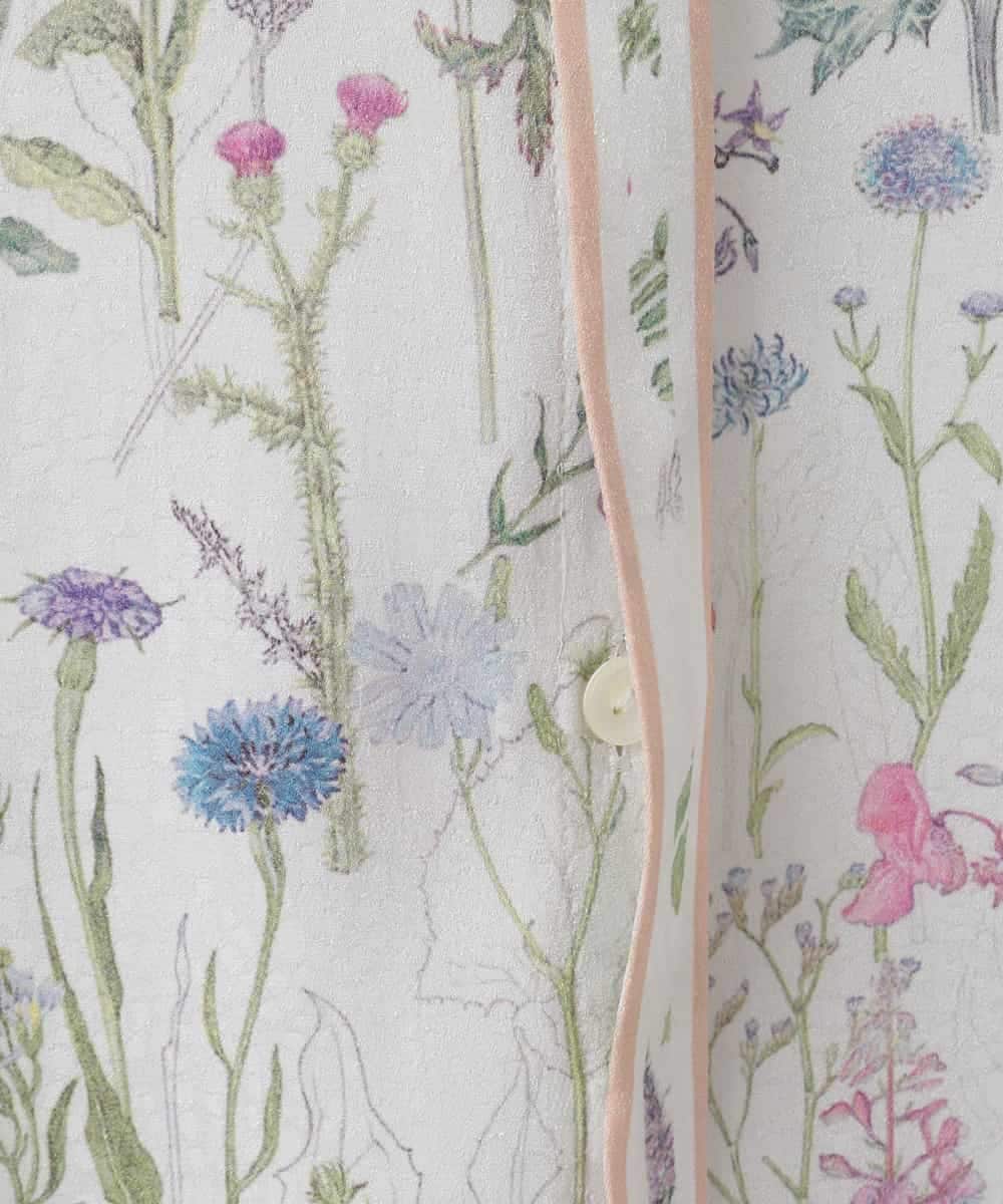 PJBEE19520 CHRISTIAN AUJARD Lサイズ(クリスチャン・オジャール Lサイズ) 【大きいサイズ】ボタニカルフラワーブラウス ホワイト×ピンク系