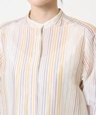 PJBGA50460 CHRISTIAN AUJARD Lサイズ(クリスチャン・オジャール Lサイズ) オリジナルストライプブラウス イエロー×パープル系
