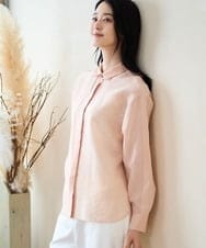 PJBGD23380 CHRISTIAN AUJARD Lサイズ(クリスチャン・オジャール Lサイズ) 【大きいサイズ】シルク混シャイニーブラウス ピンク