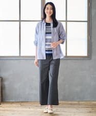 PJBGD23380 CHRISTIAN AUJARD Lサイズ(クリスチャン・オジャール Lサイズ) 【大きいサイズ】シルク混シャイニーブラウス ライトブルー