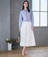 PJBGD23380 CHRISTIAN AUJARD Lサイズ(クリスチャン・オジャール Lサイズ) 【大きいサイズ】シルク混シャイニーブラウス ライトブルー