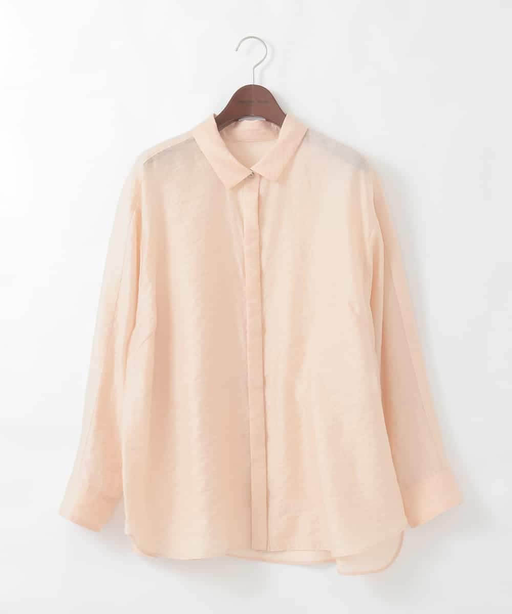 PJBGD23380 CHRISTIAN AUJARD Lサイズ(クリスチャン・オジャール Lサイズ) 【大きいサイズ】シルク混シャイニーブラウス ピンク