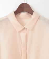 PJBGD23380 CHRISTIAN AUJARD Lサイズ(クリスチャン・オジャール Lサイズ) 【大きいサイズ】シルク混シャイニーブラウス ピンク