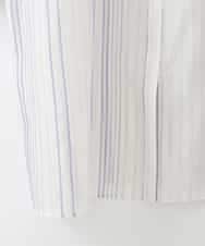 PJBGD40460 CHRISTIAN AUJARD Lサイズ(クリスチャン・オジャール Lサイズ) 【大きいサイズ】ドビーストライプロングブラウス ブルー系