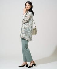 PJBGE02520 CHRISTIAN AUJARD Lサイズ(クリスチャン・オジャール Lサイズ) 【大きいサイズ】フラワープリントシアーブラウス グリーン系