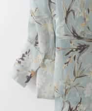 PJBGE02520 CHRISTIAN AUJARD Lサイズ(クリスチャン・オジャール Lサイズ) 【大きいサイズ】フラワープリントシアーブラウス グリーン系