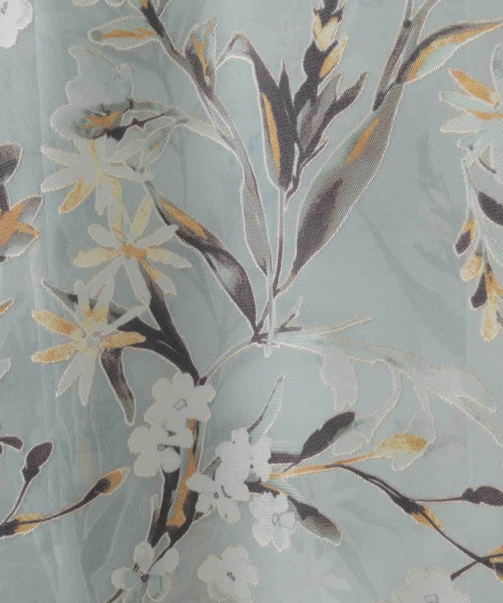 PJBGE02520 CHRISTIAN AUJARD Lサイズ(クリスチャン・オジャール Lサイズ) 【大きいサイズ】フラワープリントシアーブラウス グリーン系