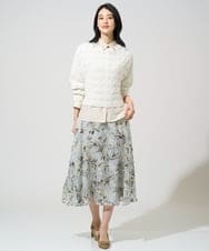 PJBGE04420 CHRISTIAN AUJARD Lサイズ(クリスチャン・オジャール Lサイズ) 【大きいサイズ】ウォッシャブルシルク刺繍ブラウス アイボリー