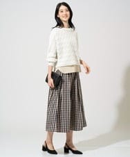 PJBGE04420 CHRISTIAN AUJARD Lサイズ(クリスチャン・オジャール Lサイズ) 【大きいサイズ】ウォッシャブルシルク刺繍ブラウス アイボリー