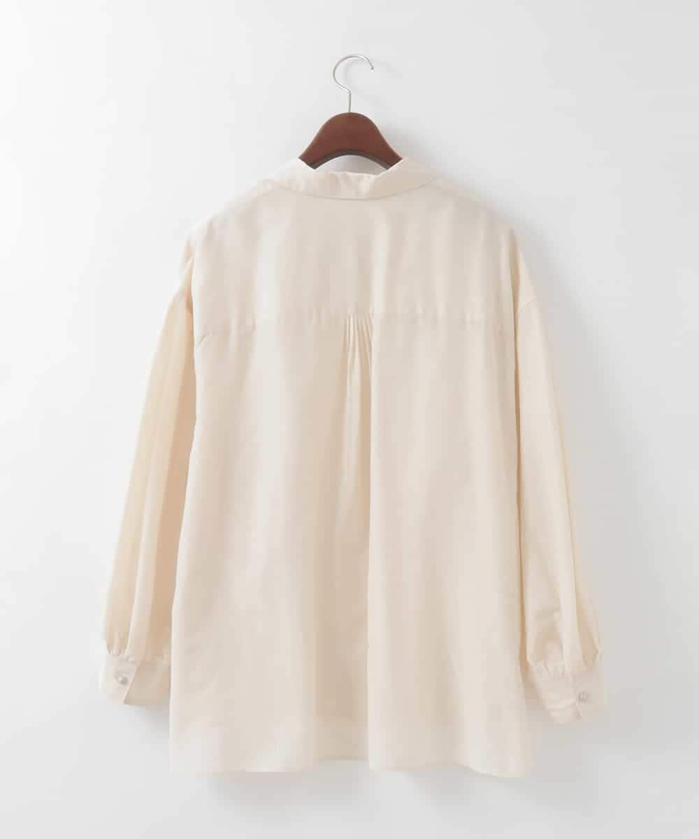 PJBGE04420 CHRISTIAN AUJARD Lサイズ(クリスチャン・オジャール Lサイズ) 【大きいサイズ】ウォッシャブルシルク刺繍ブラウス アイボリー