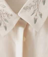 PJBGE04420 CHRISTIAN AUJARD Lサイズ(クリスチャン・オジャール Lサイズ) 【大きいサイズ】ウォッシャブルシルク刺繍ブラウス アイボリー