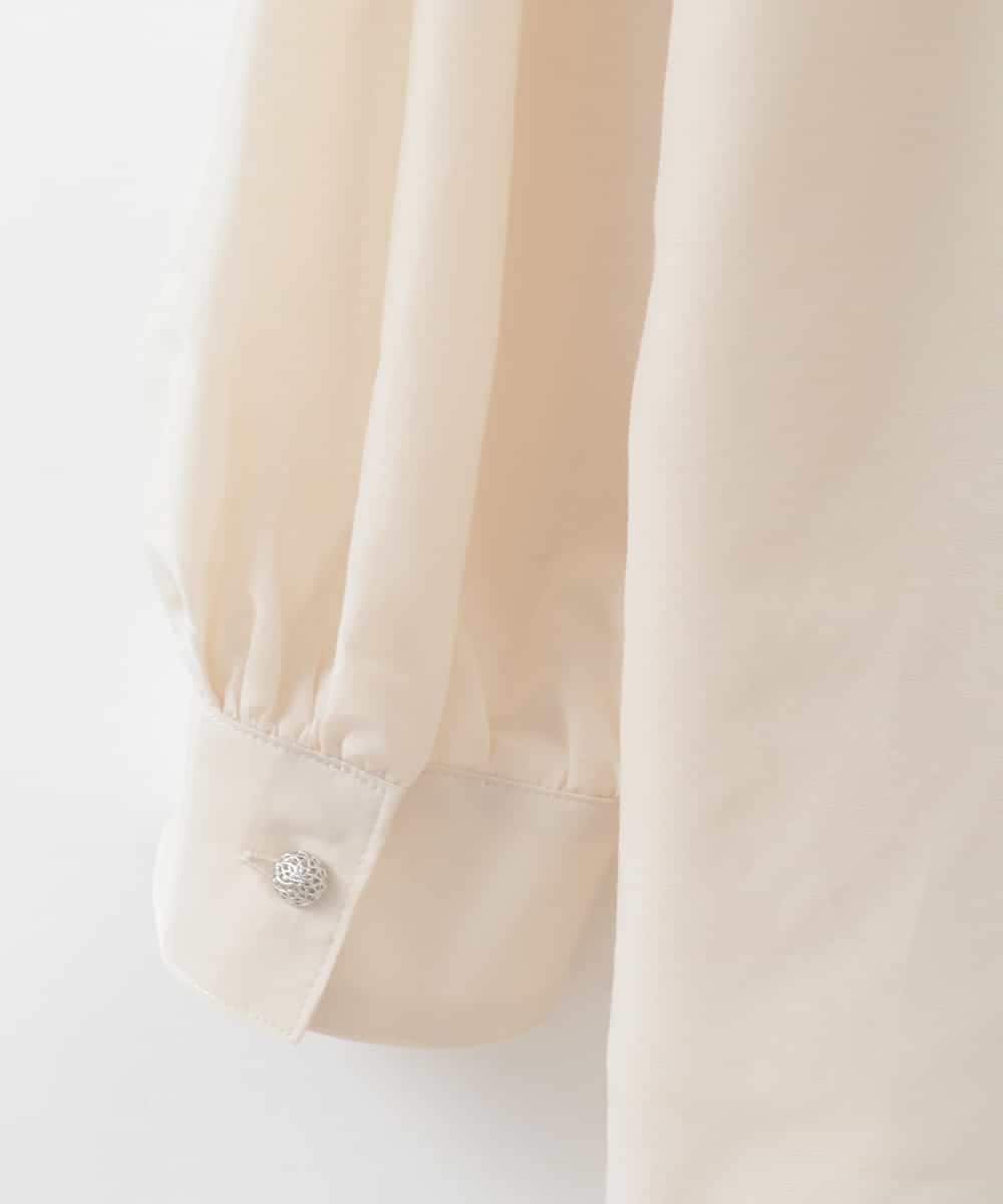 PJBGE04420 CHRISTIAN AUJARD Lサイズ(クリスチャン・オジャール Lサイズ) 【大きいサイズ】ウォッシャブルシルク刺繍ブラウス アイボリー