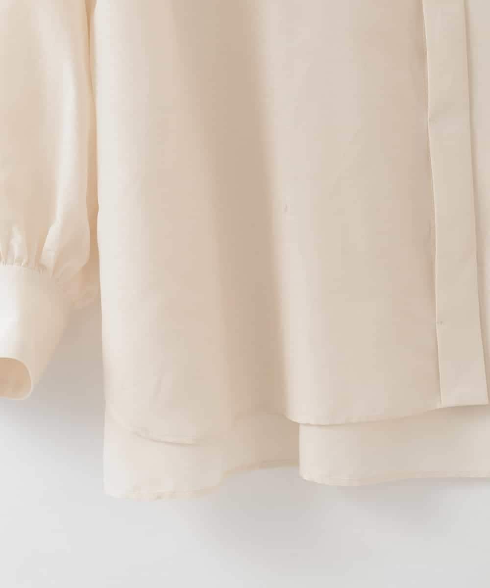 PJBGE04420 CHRISTIAN AUJARD Lサイズ(クリスチャン・オジャール Lサイズ) 【大きいサイズ】ウォッシャブルシルク刺繍ブラウス アイボリー