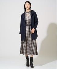 PJBGE09520 CHRISTIAN AUJARD Lサイズ(クリスチャン・オジャール Lサイズ) 【大きいサイズ】[セットアップ対応]シャンブレーチェックブラウス オレンジ×ネイビー系