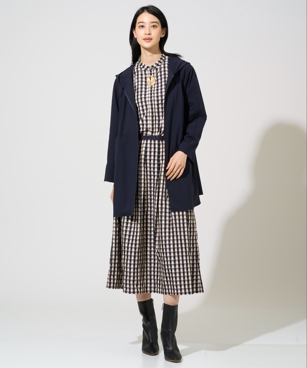 PJBGE09520 CHRISTIAN AUJARD Lサイズ(クリスチャン・オジャール Lサイズ) 【大きいサイズ】[セットアップ対応]シャンブレーチェックブラウス オレンジ×ネイビー系