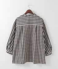 PJBGE09520 CHRISTIAN AUJARD Lサイズ(クリスチャン・オジャール Lサイズ) 【大きいサイズ】[セットアップ対応]シャンブレーチェックブラウス オレンジ×ネイビー系