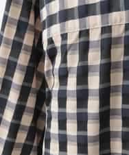 PJBGE09520 CHRISTIAN AUJARD Lサイズ(クリスチャン・オジャール Lサイズ) 【大きいサイズ】[セットアップ対応]シャンブレーチェックブラウス オレンジ×ネイビー系