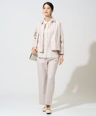 PJBGE15390 CHRISTIAN AUJARD Lサイズ(クリスチャン・オジャール Lサイズ) 【大きいサイズ】袖レースストライプブラウス アイボリー