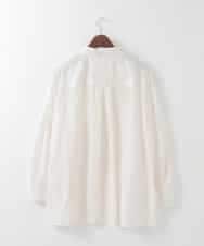 PJBGE15390 CHRISTIAN AUJARD Lサイズ(クリスチャン・オジャール Lサイズ) 【大きいサイズ】袖レースストライプブラウス アイボリー