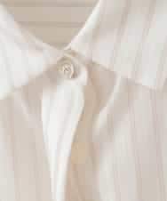 PJBGE15390 CHRISTIAN AUJARD Lサイズ(クリスチャン・オジャール Lサイズ) 【大きいサイズ】袖レースストライプブラウス アイボリー