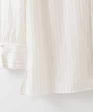 PJBGE15390 CHRISTIAN AUJARD Lサイズ(クリスチャン・オジャール Lサイズ) 【大きいサイズ】袖レースストライプブラウス アイボリー