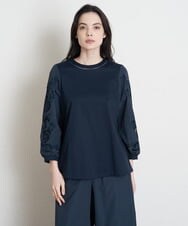 PJBGS02390 CHRISTIAN AUJARD Lサイズ(クリスチャン・オジャール Lサイズ) カットワークタフタブラウス ネイビー