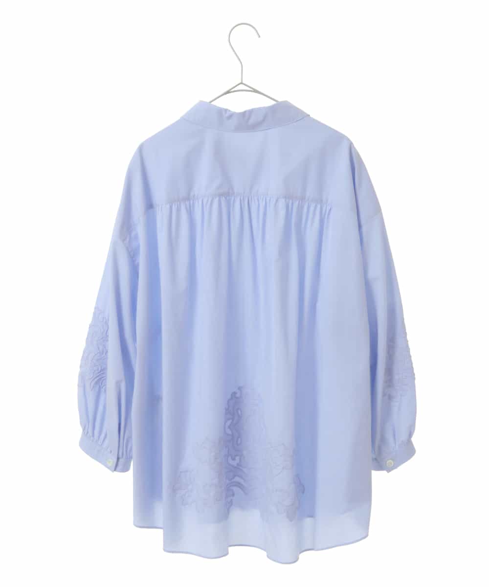 PJBGV31520 CHRISTIAN AUJARD Lサイズ(クリスチャン・オジャール Lサイズ) 刺繍デザインシャツ ライトブルー