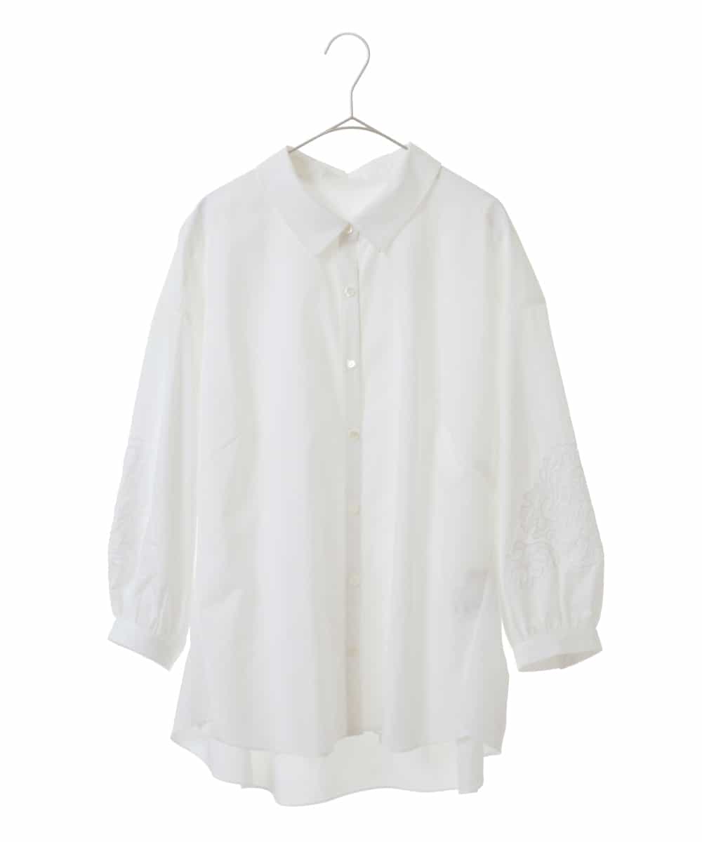 PJBGV31520 CHRISTIAN AUJARD Lサイズ(クリスチャン・オジャール Lサイズ) 刺繍デザインシャツ ホワイト