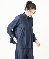 PJBJB10390 CHRISTIAN AUJARD Lサイズ(クリスチャン・オジャール Lサイズ) [セットアップ対応]ライトデニムシャツ ネイビー