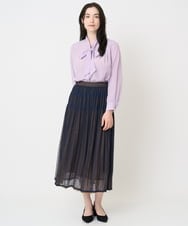 PJBJB23390 CHRISTIAN AUJARD Lサイズ(クリスチャン・オジャール Lサイズ) 【大きいサイズ】長袖ボウタイブラウス ラベンダー