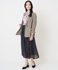 PJBJB23390 CHRISTIAN AUJARD Lサイズ(クリスチャン・オジャール Lサイズ) 【大きいサイズ】長袖ボウタイブラウス ラベンダー