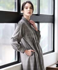 PJEAD31750 CHRISTIAN AUJARD Lサイズ(クリスチャン・オジャール Lサイズ) 【大きいサイズ】グレンチェックワンピース ブラウン系