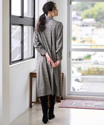 PJEAD31750 CHRISTIAN AUJARD Lサイズ 【大きいサイズ】グレンチェックワンピース