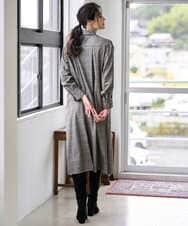 PJEAD31750 CHRISTIAN AUJARD Lサイズ(クリスチャン・オジャール Lサイズ) 【大きいサイズ】グレンチェックワンピース ブラウン系